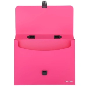 Servieta plastic Deli, cu maner, A4, 4cm, culori neon - Img 3