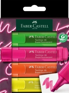 Textmarker Set 4 Superfluroscent Gen Z Cutie Carton Faber-Castell