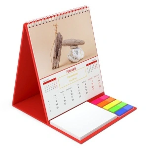 Calendar de birou cu notite repozitionabile Zen rosu - Img 3