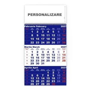 Calendar de perete TRIPTIC CLASIC 1 Albastru - Img 5