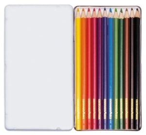 Creioane Colorate 12 Culori Cutie Metal Eberhard Faber - Img 2