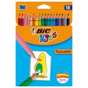 Creioane Colorate 18 Culori Tropicolors Bic