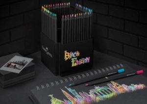 Creioane Colorate 50 Culori Black Edition Faber-Castell - Img 2