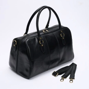 Geanta Bowling Piele Naturala Neagra - Img 2