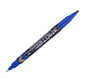Marker CD 2 Capete 0.5/1mm Albastru Deli - Img 1