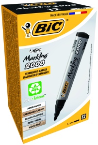 Marker Permanent Negru Varf Rotund 2000 Bic - Img 3