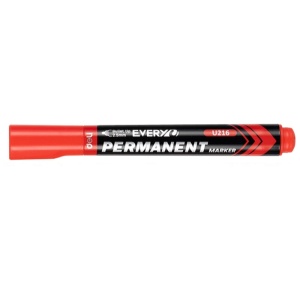 Marker Permanent Rosu Varf Rotund 2.5mm Deli - Img 1