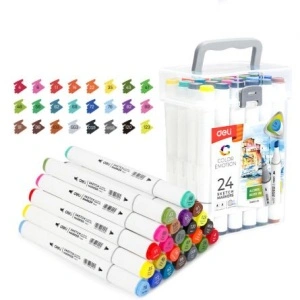 Set 24 Markere Sketching Vf. Dublu 1/7MM Cutie Plastic Color Emotion