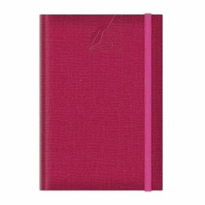 Agenda nedatata A5 Colere, elastic, hartie alba, coperta fucsia