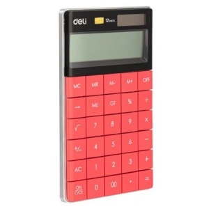 Calculator Birou 12 Dig Modern Roșu Deli