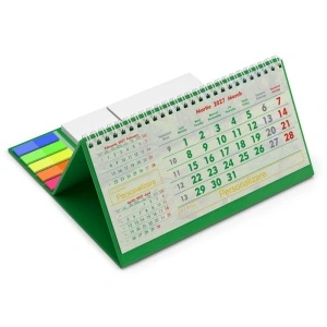 Calendar de birou cu notite repozitionabile DM202 Triptic, Verde - Img 4