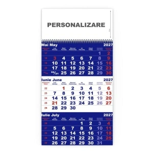 Calendar de perete TRIPTIC CLASIC 1 Albastru - Img 2