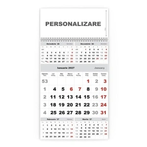 Calendar de perete TRIPTIC CLASIC 3 Argintiu - Img 6