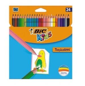 Creioane Colorate 24 Culori Tropicolors Bic