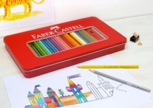 Creioane Colorate 48 Culori + 4 Accesorii Cutie Metal-2 Faber-Castell - Img 2