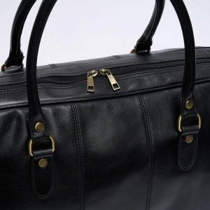 Geanta Bowling Piele Naturala Neagra - Img 3