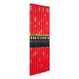 Hartie creponata Colorarte, 50x200cm, rosu cu stele aurii, set 10 role