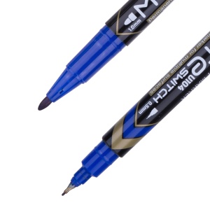 Marker CD 2 Capete 0.5/1mm Albastru Deli - Img 2