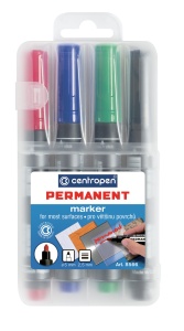 Marker Permanent 4/Set Varf Rotund 2.5mm 8556 Centropen