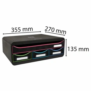 Organizator Exacompta, 4 sertare, 270x355x135 mm, negru - Img 3