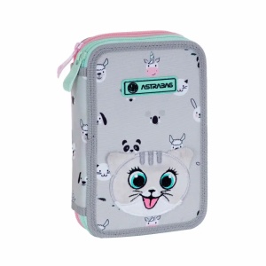 Penar scolar Astra AC2, 2 compartimente, neechipat, coletia Cute Kitty - Img 1