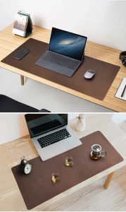 Protectie Birou Mouse Pad&Office Desk Mat Din Piele Naturala Maro - Img 4