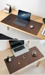 Protectie Birou Mouse Pad&Office Desk Mat Din Piele Naturala Maro - Img 4