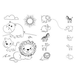 Puzzle carton 24 piese Trefl Primo - Babies and the Bear - Super Maxi - In Safari, +3 ani - Img 3