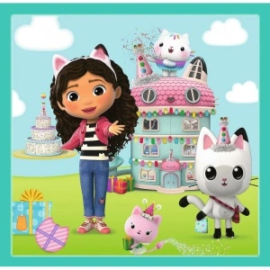 Puzzle carton 3in1 20, 36, 50 piese Trefl Gabby's Dollhouse, +3 ani - Img 2
