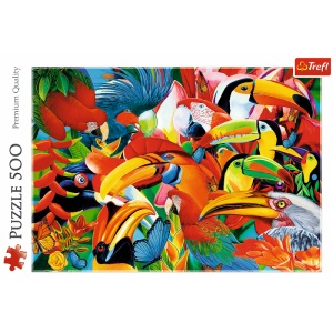 Puzzle carton 500 piese Trefl Pasari colorate - Img 3
