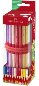 Rollup 18 Creioane Colorate Grip + Ascuțitoare Sleeve Faber-Castell