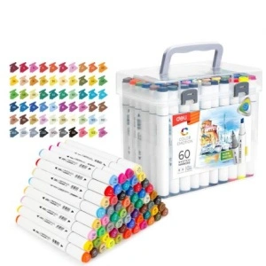 Set 60 Markere Sketching Vf. Dublu 1/7MM Cutie Plastic Color Emotion