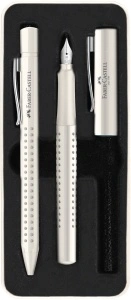 Set Stilou M + Pix grip 2010 Alb Cocos Faber-Castell
