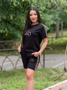 Compleu SCURT - WISH - Negru/Animal print