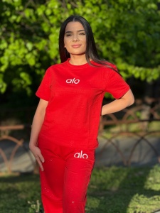Compleu maneca scurta LOLA SHINE - Rosu