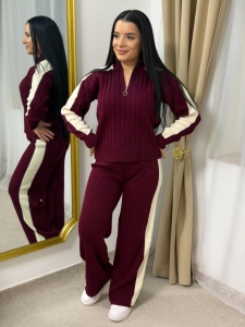 Compleu Tricot Pulover+Pantaloni- DUNGY - Visiniu