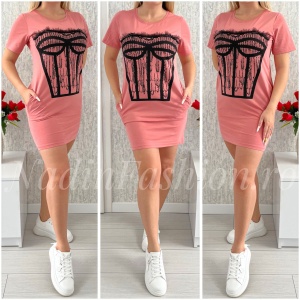 Rochie Dama de Zi SILUET - Roz