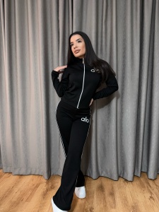 Trening cu fermoar Dama LOLA - Negru/Alb