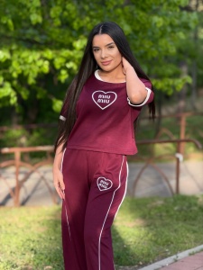 Compleu maneca scurta MIN HEART - Visiniu