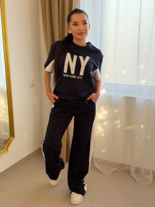 Compleu NY - Bleumarin/Alb