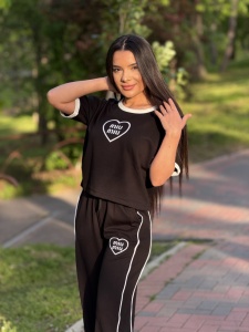 Compleu maneca scurta MIN HEART - Negru