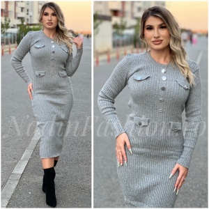 Rochie Tricot Dama BUTONI - Gri