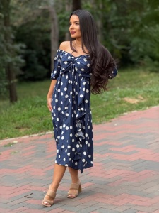 Rochie de Zi - BULINE - Bleumarin/Alb