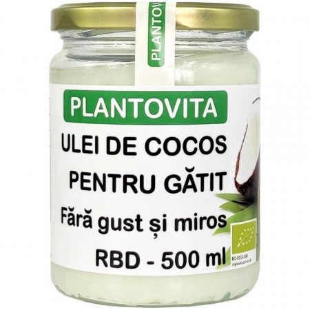 Ulei de cocos BIO pentru gatit, fara gust si miros, RBD 500 ml