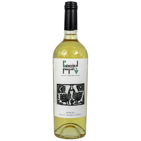 Vin sec alb Chardonnay, 2019, 750 ML - Beciul Popii - Recomandat Savatie Bastovoi