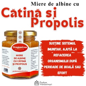 Miere cu Cătină și Propolis, 240 g | Mănăstirea Dragomirna