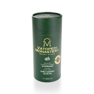Ulei de masline extra virgin din masline culese timpuri, 0,5 Litri - Sfantul Munte Athos - Manastirea Vatoped