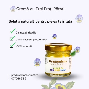 Cremă cu Trei Frați Pătați – pentru acnee, eczeme și piele sensibilă | Mănăstirea Dragomirna, 40g