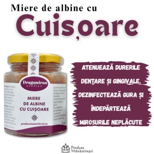 Miere de albine cu cuișoare, 240g | Mănăstirea Dragomirna