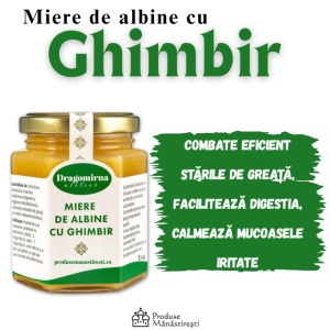 Miere de albine cu Ghimbir, 240g | Mănăstirea Dragomirna